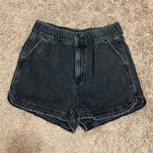 American Eagle High Waisted Mom Jean‎ Shorts Black Size 00 - Picture 1 of 6
